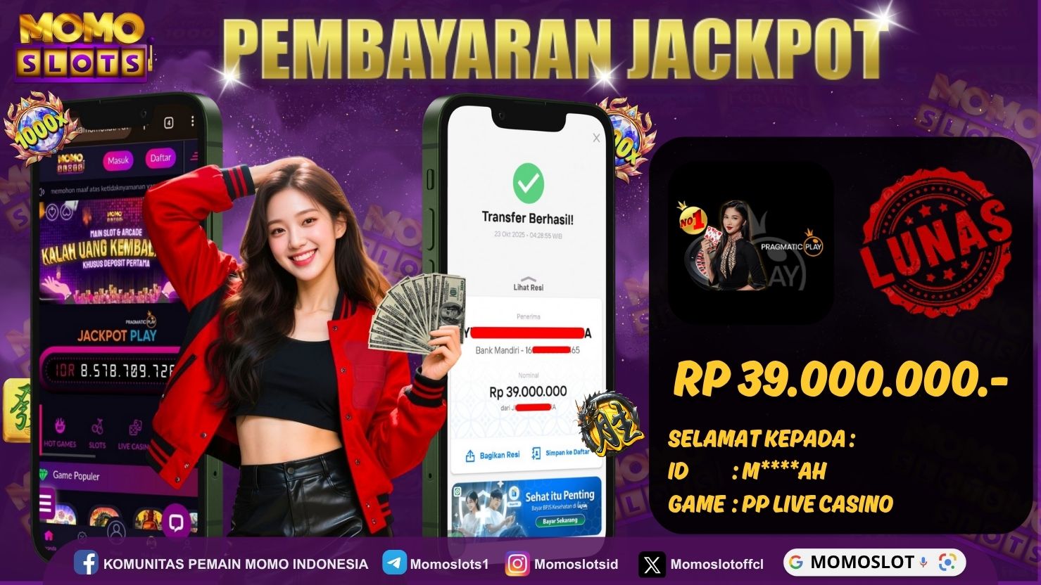 MOMOSLOTS JACKPOT PRAGMATIC PLAY LIVE CASINO